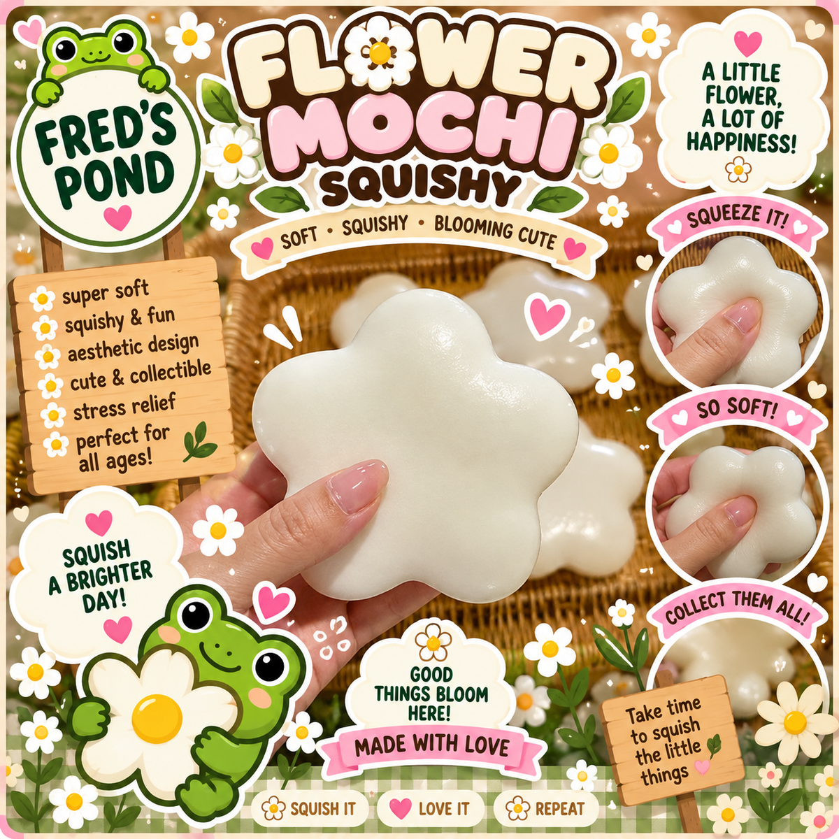 🌼 Flower Mochi Squishy