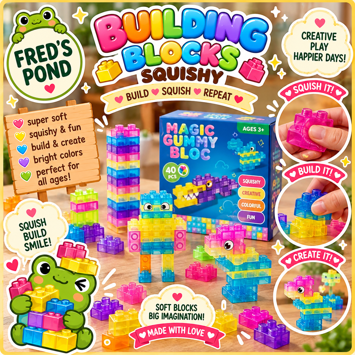 🧱 Building Blocks Squishy 🌈